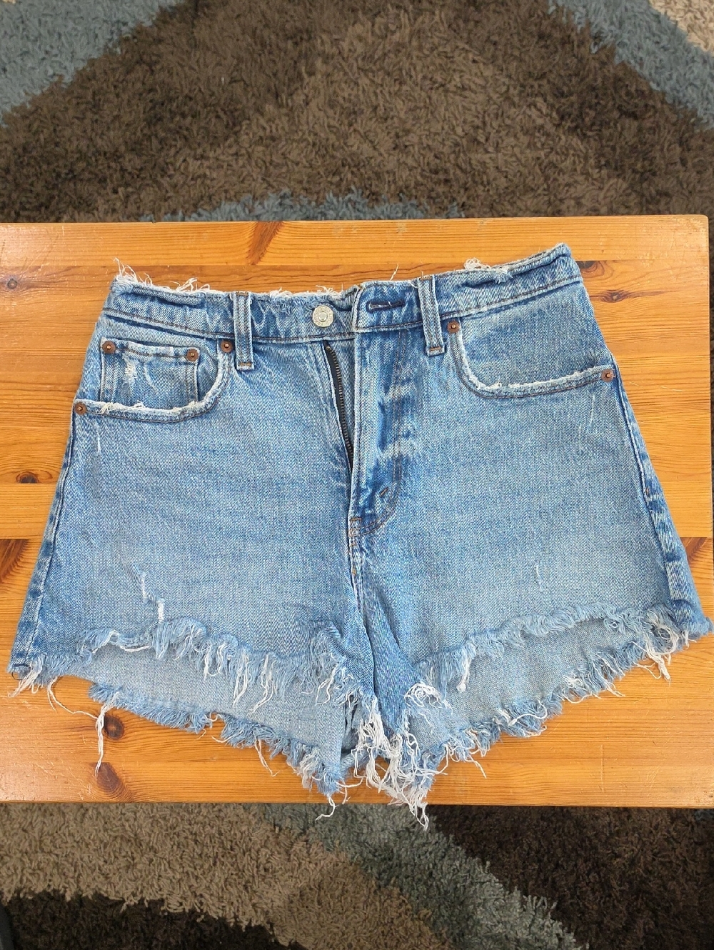 Abercrombie & Fitch Curve Love 90's Relaxed Denim Cutoff Shorts